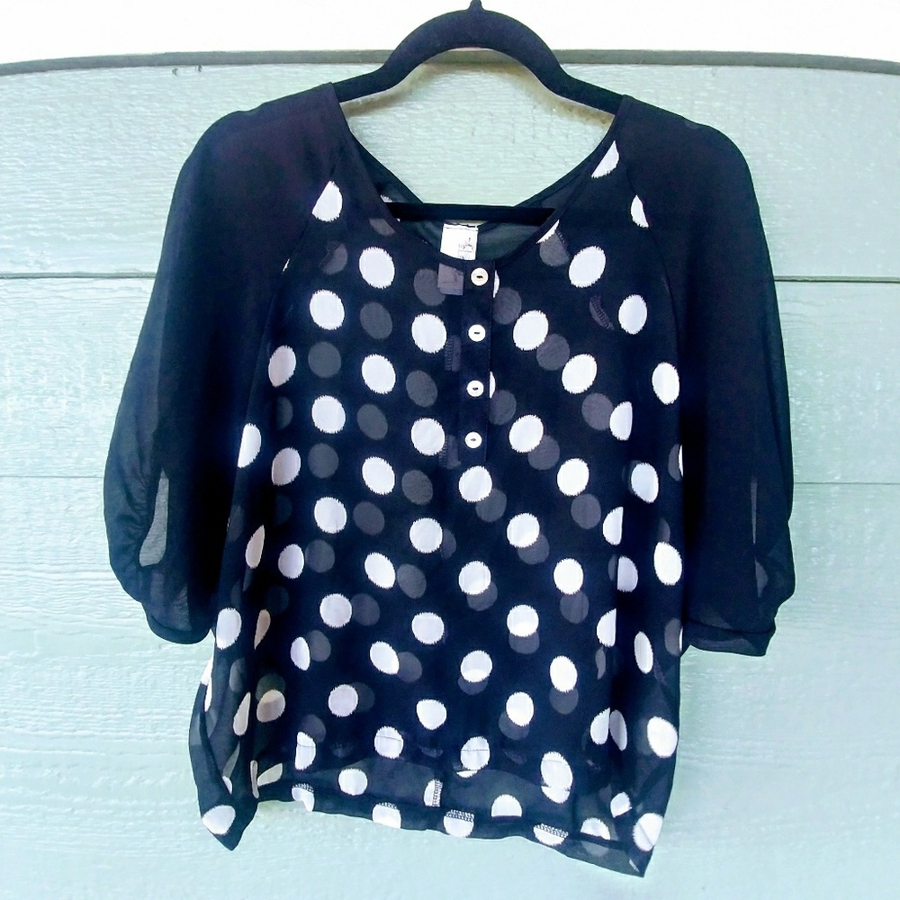 Boho Anthro Polka Dot Birdcage Top